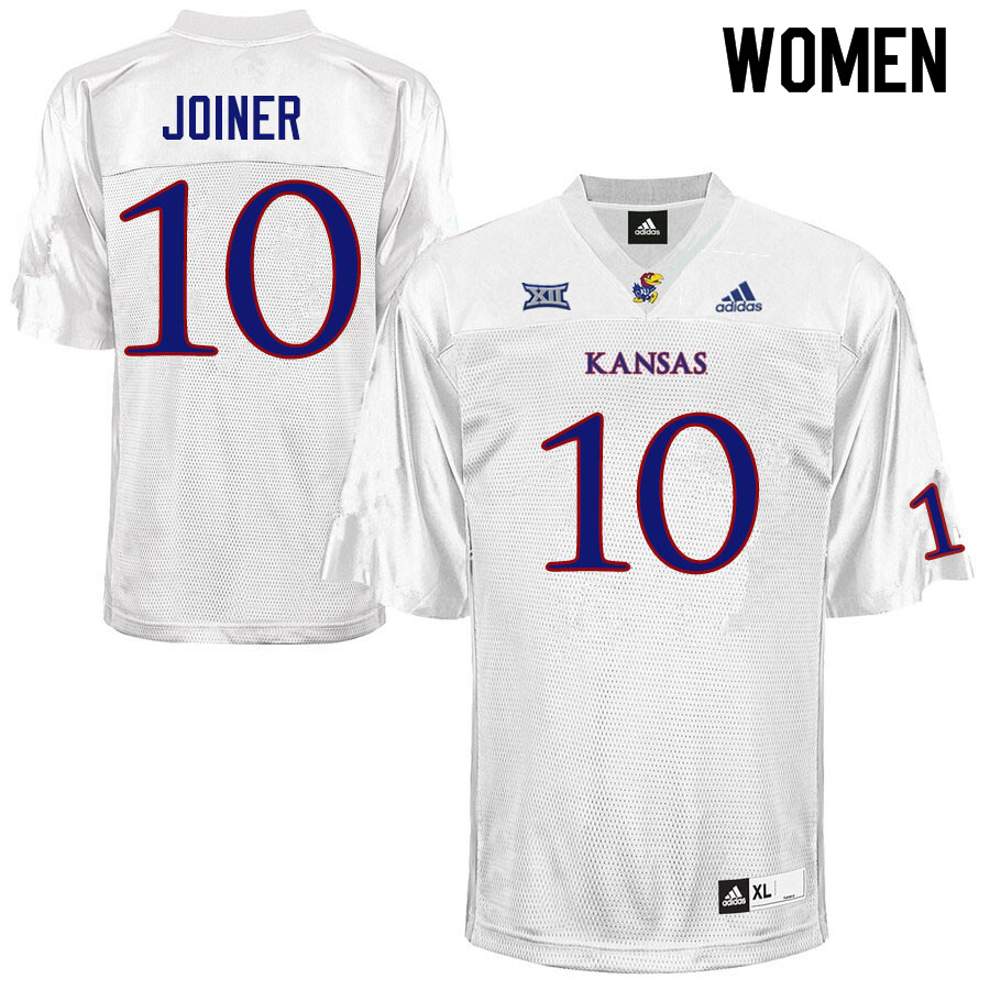 Women #10 Jamarye Joiner Kansas Jayhawks College Football Jerseys Sale-White